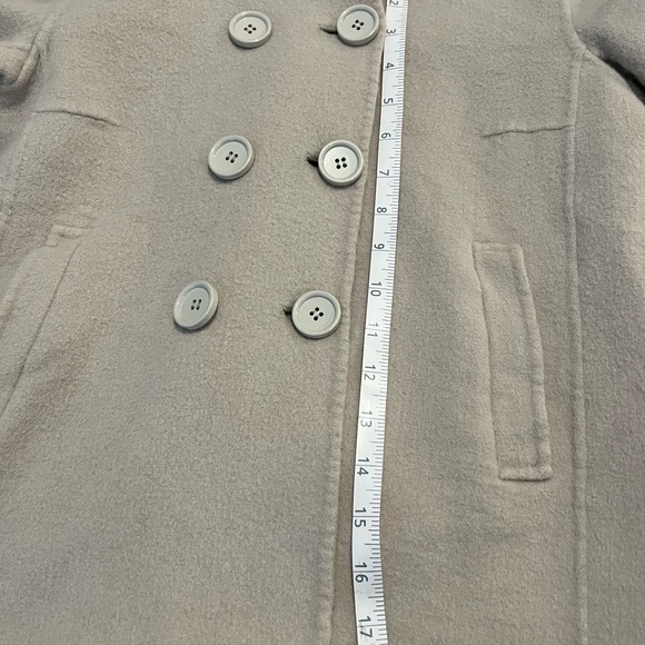 S MaxMara Pea Coat Short Length Beige - Small Angora Wool Blend - Picture 9 of 16